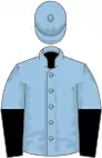 Light blue, black halved sleeves