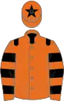 Orange, black epaulets, hooped sleeves and star on cap