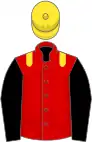 Red, yellow epaulets, black sleeves, yellow cap