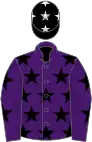 Purple, black stars, black cap, white stars