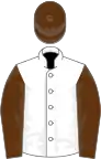 White, brown sleeves and cap