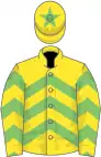 Yellow, light green chevrons, star on cap