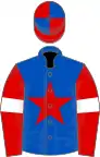 Royal blue, red star, red sleeves, white armlets, red and royal blue quartered cap