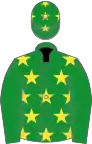 Green, yellow stars on body and cap