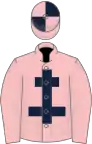 Pink, Dark Blue Cross of Lorraine, quartered cap