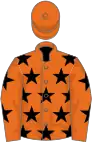 Orange, black stars, orange cap