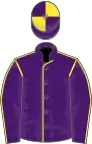 Purple, yellow seams, quartered cap