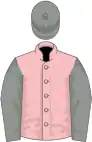 Pink, grey sleeves and cap