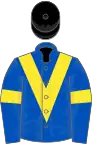 Royal blue, yellow chevron and armlets, black cap