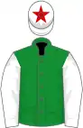 Green, white sleeves, white cap, red star