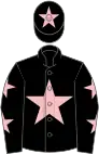 Black, pink star, stars on sleeves, star on cap