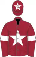 Maroon, white star and armlet, maroon cap, white star