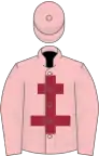 Pink, maroon cross of lorraine