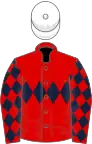 Red, Dark Blue triple diamond, diamonds on sleeves, White cap