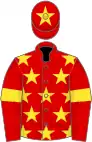 Red, yellow stars, armlets and star on cap