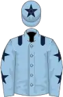 Light blue, dark blue epaulettes, dark blue stars on sleeves, dark blue star on cap