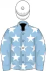 LIGHT BLUE, white stars, white cap