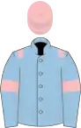 Light blue, pink epaulets, armlets and cap