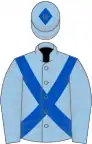 Light blue, royal blue cross-belts and diamond on cap