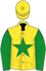 Yellow, green star and sleeves, yellow cap