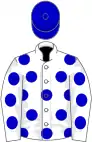 White, Blue spots and cap