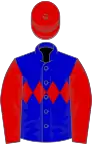 Blue, red triple diamond, sleeves and cap