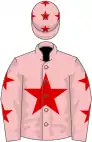 Pink, red star, stars on sleeves and cap
