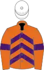 Orange, purple chevrons and armlets, white cap