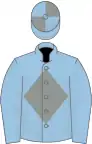 Light blue, grey diamond, quartered cap