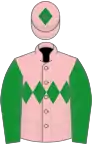 Pink, green triple diamond, sleeves and diamond on cap