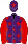 Purple, red stars and sleeves, star on cap