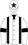 White, black braces, armlets and star on cap
