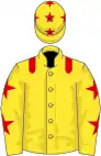 Yellow, red epaulets, red stars on sleeves and cap