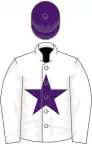 White, purple star and cap