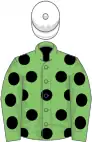 Light green, black spots, white cap