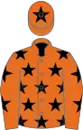 Orange, black stars, orange cap, black star