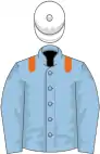 LIGHT BLUE, ORANGE epaulets, WHITE cap