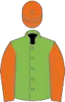 Light Green, Orange sleeves and cap