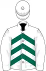 White, dark green chevrons on body