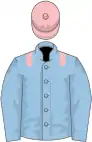 Light blue, pink epaulets and cap