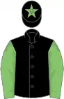 Black, light green sleeves and star on cap