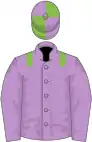 Mauve, light green epaulets, quartered cap