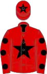 Red, black star, spots on sleeves and star on cap
