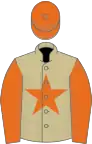 Beige, Orange star, sleeves and cap