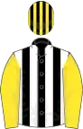 Black and White stripes, Yellow sleeves, Black and Yellow striped cap