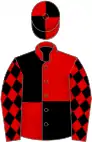 Red and black (quartered), diamonds on sleeves