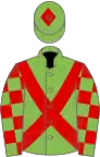 Light green, red cross belts, checked sleeves, light green cap, red diamond