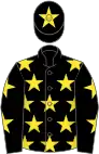 Black, yellow stars, black cap, yellow star