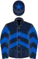 Dark blue, royal blue chevrons, dark blue cap, royal blue star