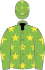 Light green, yellow stars